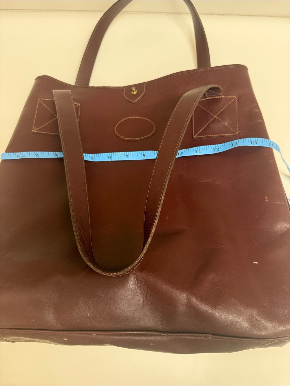 Levenger Classic Leather Tote Bag - Burgundy - Picture 7 of 10